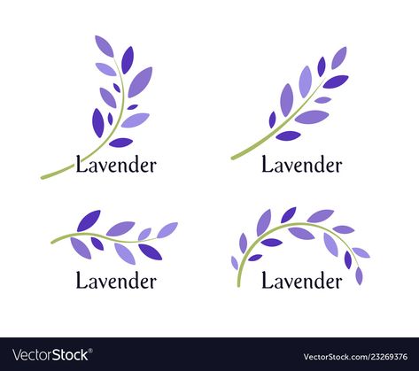 Lavender Logo Design Ideas, Lavender Vector Illustration, Lavender Logo Design, Lavender Icon, Lavender Icons, Lavender Logo, Herb Logo, Logo Color Inspiration, Lavender Design