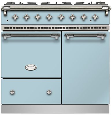 Lacanche Beaune LG962GCTDBLDCHA Dual Fuel Range Cooker, Delft Blue / Chrome Trim/ kitchen / chic / blue / duck egg Blue Range, Dual Fuel Range Cookers, English Cream, Barn Kitchen, Blue Chrome, Gas Oven, Range Cooker, Gas Burners, Delft Blue