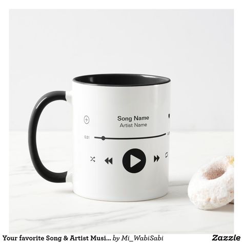 Funny Mug Designs, Clay Mug Ideas, Artist Merch, Clay Cafe, Ceramics Painting, Music Mug, Coffee Music, Artist Music, Music Drawings