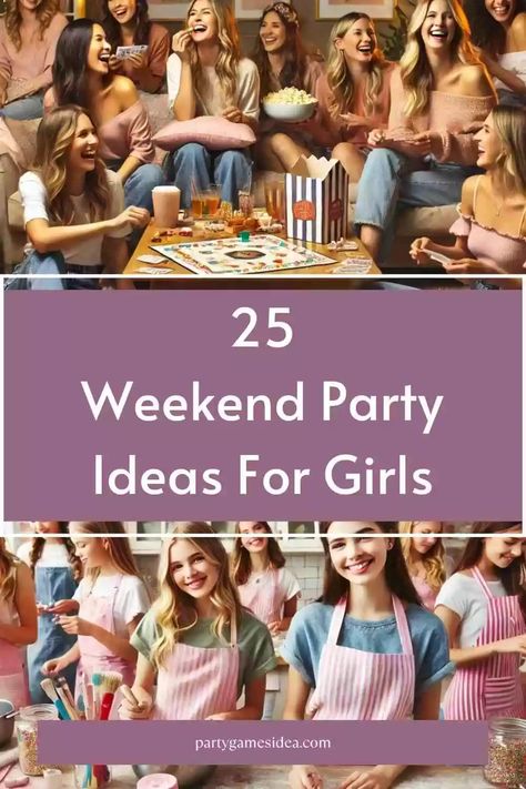 25 Crazy Weekend Party Ideas For Girls - Fun Party Games Ideas for Adults and Kids Relaxing Party Ideas, Girls Weekend Games, Ladies Weekend Ideas, Girls Weekend Ideas, Girls Day Out Ideas, Games Ideas For Adults, Party Games Ideas, Party Ideas For Girls, Women Party Ideas