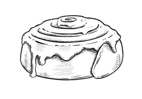 Desserts Drawing Easy, Cinnamon Roll Sketch, Cinammon Tattoo, Cute Pastry Drawings, Cinnamon Rolls Tattoo, Cinnamon Bun Drawing, Roll Cake Drawing, Muffin Doodle, Cinnamon Rolls Drawing