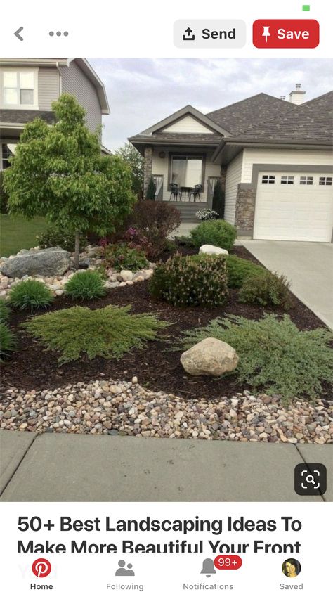 Small Front Yard Landscaping, Front Garden Design, Front Yard Design, Front Yard Garden Design, Front Landscaping, Rock Garden Landscaping, Home Landscaping, Front Yard Garden, House Landscape