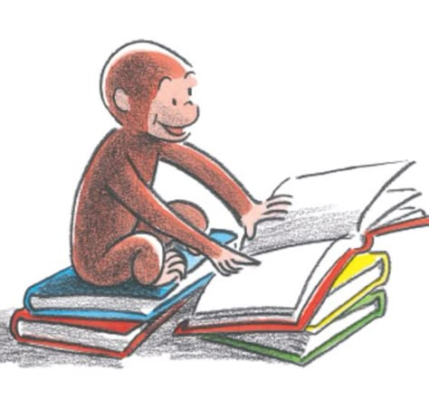 Characters Reading, Curious George Birthday, Vintage Library, Pbs Kids, Curious George, Popular Books, Book Illustrations, Children’s Books, Love Book