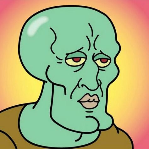 Squidward Funny, Custom Emojis, Giga Chad, Spongebob Faces, Art Markers Drawing, Spongebob Drawings, Funny Sketches, Squidward Tentacles, Heaven Art