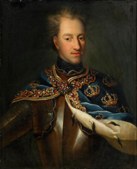 King Charles-Karl XII (1682-1718) Sweden in military dress by unknown artist. During the Great Northern War, the young Swedish king defeated all his enemies except Russia with brilliant campaigning & startling victories that bought Sweden to the pinnacle of her prestige & power, earning him the epithet "last of the Vikings,". Led by Tsar Peter I The Great Alexeyevich Romanov (1672-1725) Russia the Russian army ended the war by defeating the Swedish King & crushing Sweden’s future military po... King Crush, Swedish Empire, Kingdom Of Sweden, Swedish Army, Military Dresses, Peter The Great, Swedish Royals, King Queen, King Charles