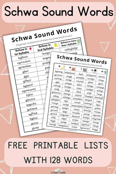 Schwa Anchor Chart, Schwa Sound, Sounding Out Words, Multisyllabic Words, Spelling Rules, First Grade Phonics, Sound Words, Classroom Anchor Charts, Teaching Time