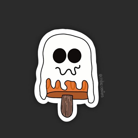 Ghost Ice Cream, Skateboarding Ghost Tattoo, Ghost On A Skateboard Drawing, Creepy Ice Cream Drawing, Spooky Ice Cream, Holding Ice Cream, Ice Cream Sticker, Boo Ghost, Ice Cream Cone