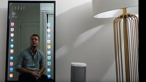 It's a mirror, until you tap it and it's basically an iPad screen Touch Mirror, Smart Mirror, New Creation, Iphone Style, Iphone Photos, Modern Architecture, Stay Tuned, Mirror Wall, Touch Screen