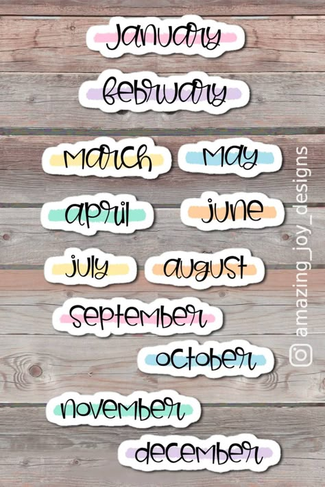 Journaling - Aesthetic Headers, Months of the Years Stickers Months Of The Year Aesthetic, Journaling Headers, Good Notes Stickers Png, Cool Headers, Digital Paper Freebie, Year Aesthetic, Journaling Aesthetic, Stickers Cool, Journaling Stickers