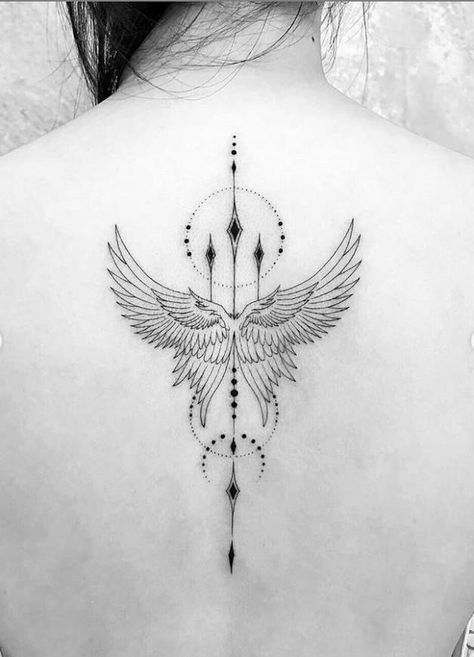 Small Wing Tattoos, Freedom Tattoos, Tato Minimal, Wing Tattoo Designs, Wing Tattoo, Horror Tattoo, Arrow Tattoos, Spine Tattoos, Wings Tattoo