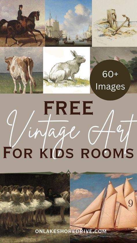 vintage art for kids rooms Free Printable Wall Art Vintage, Free Vintage Art, Art Prints For Kids, Vintage Paper Printable, Classic Art Prints, Gallery Wall Inspiration, Free Printable Wall Art, Free Printable Art, Botanical Art Prints