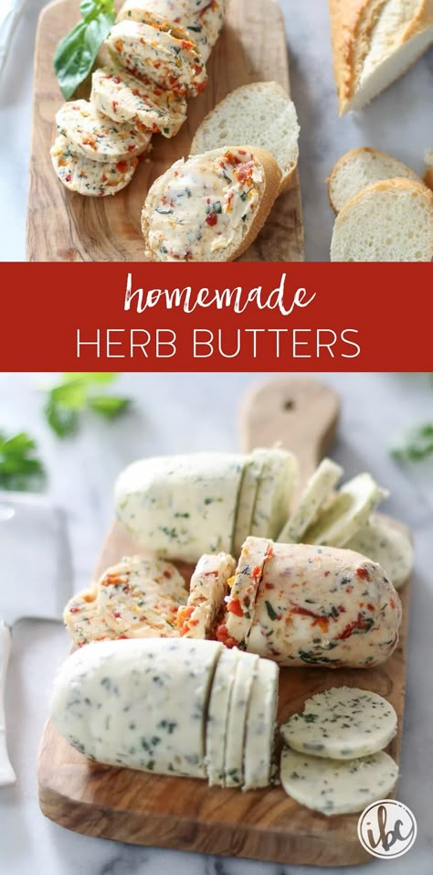 Herb Butters, Butter Flavors, Herb Butter Recipe, Flavored Butter Recipes, Butter Recipes Homemade, Compound Butters, Flavored Butters, Homemade Food Gifts, Flavored Butter