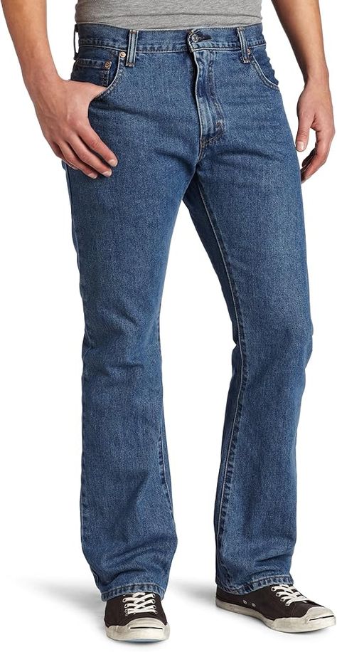 Men's 517 Boot Cut Jeans - levis jeans Jeans And Leather Jacket Outfit, Jeans And Leather Jacket, Jacket Outfit Men, Denim Pants Men, Denim Outfit Men, Levi Bootcut Jeans, Leather Jacket Outfit Men, Leather Jacket Outfit, Levis Bootcut