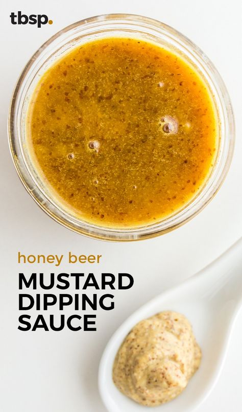 This easy sauce goes great with brats, chicken or just about anything! Use your favorite beer to change up the flavor to your tastes. Beer Mustard Sauce, Brat Dipping Sauce, Sauce For Brats, Beer Mustard Recipe, Honey Mustard Sauce Recipe, Beer Food Pairings, Bean And Cheese Burrito, Beer Mustard, Beer Sauce