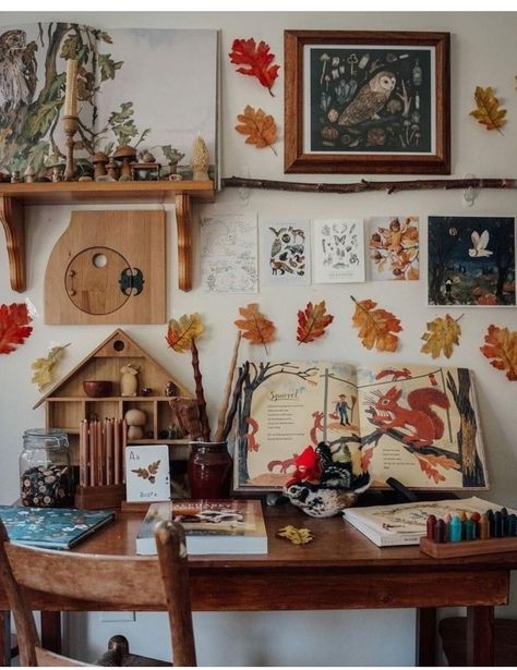 Homeschool Room Ideas Preschool, Homeschool Shed, Homeschooling Aesthetic, Cottagecore Classroom, Homeschool Aesthetic, Weekly Intentions, Read Cvc Words, Waldorf Playroom, Vintage Classroom