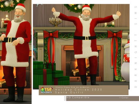 Created by DarkNighTt! Interview Outfit Casual, Sims 4 Mac, Santa Claus Outfit, Masculine Clothing, Christmas Poses, New York Outfit, Outfit 2020, Heart Print Dress, Santa Dress