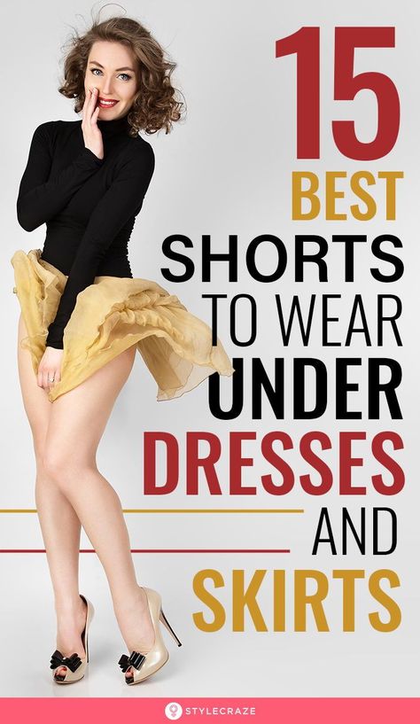 15 Best Shorts To Wear Under Dresses And Skirts: We have put together a list of the best shorts you can wear under your skirts and dresses to feel confident. From lace shorts to body-hugging shapewear, we’ve got you covered. Read on to know more about these lifesavers and where you can get them! #Shorts #Dresses #Shapewear #Fashion Shorts Under Dress, Shorts For Under Dresses, Flowy Dress Short, Easter Dresses For Toddlers, Below The Knee Dresses, Fashion Fails, What Should I Wear, Fashion Fail, New Years Dress