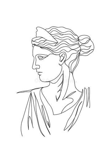 One Line Drawing Sketch Greek Sculpture.Modern Single Line Art, Aesthetic Contour Stock Vector - Illustration of aphrodite, ancient: 150130368 Roman Art Drawing, Aesthetic Contour, Single Line Art, Sculpture Modern, Greek Sculpture, One Line Drawing, Roman Art, Single Line, Art Aesthetic