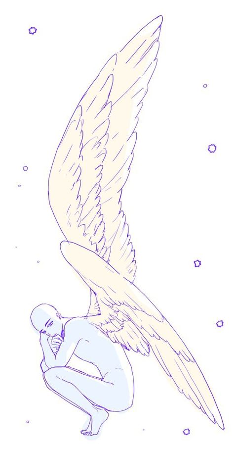 Drawing Ideas List, Wings Drawing, Angel Drawing, Wings Art, Body Reference Drawing, Body Pose Drawing, Drawing Templates, Body Drawing, Anime Drawings Tutorials