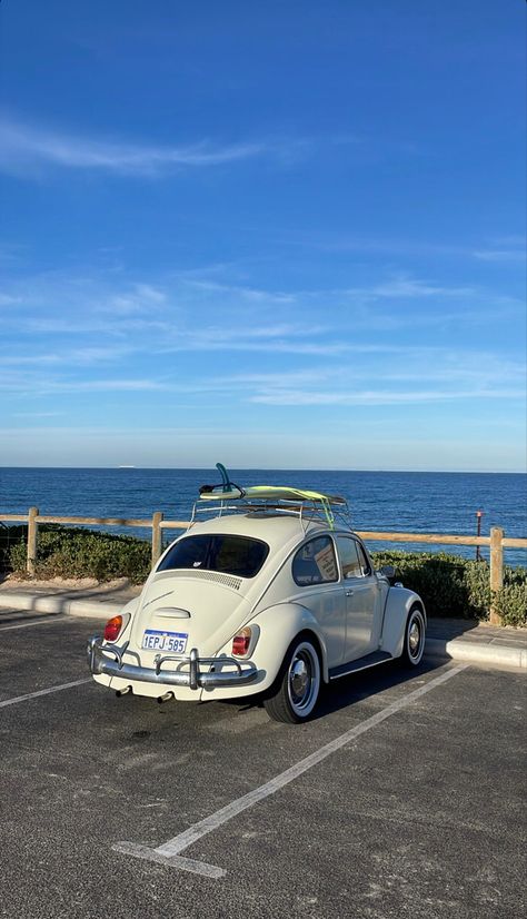 1968 VW Beetle. Surf. Surfboard. Vintage. Perth, WA. Volkswagen Beetle Aesthetic Wallpaper, Volkswagen Beetle 1967, 1968 Vw Beetle, 1968 Volkswagen Beetle, Fusca Aesthetic, Vw Beetle Wallpaper, Beetle Car Aesthetic, Vw Beetle Aesthetic, Volkswagen Beetle Aesthetic