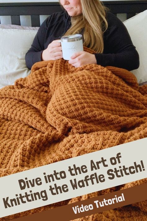 Imagine stepping into a world of creativity with a captivating video tutorial that unveils the secrets of the waffle stitch. Known for its mesmerizing texture and simplicity, the waffle stitch is your gateway to knitting mastery, whether you're a seasoned creator or just starting out. Think easy repeats, basic stitches, and a whole lot of wow-factor. Picture yourself crafting cozy wonders that beg to be touched, as your needles bring this unique stitch to life. So, if you're ready to sprinkle... Waffle Blanket Knitting Pattern, Waffle Knit Stitch Pattern, Waffle Stitch Knitting Pattern, Knit Waffle Stitch, Waffle Stitch Scarf, Waffle Knit Blanket, Cozy Crochet Blanket, Crochet Blanket Patterns Free, Crochet Blanket Free