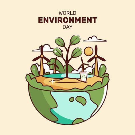 Hand drawn world environment day save th... | Premium Vector #Freepik #vector #nature #world #hand-drawn #event Environment Drawing Ideas, Planet Illustration, Clean Up Day, Save Environment, Vector Nature, Hand Drawn Wedding, World Days, World Environment Day, Environment Day