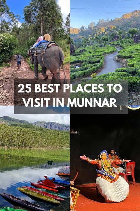 Discover the breathtaking beauty of Munnar with our curated list of the best places to visit in Munnar! From lush tea estates to majestic waterfalls, explore the top attractions and hidden gems of this enchanting hill station in Kerala. Plan your perfect getaway now! #Munnar #TravelGuide #KeralaTourism #ExploreMunnar #TravelTips" Munnar Kerala, Pins Ideas, Elephant Park, Kerala Travel, Travel Infographic, Tea Estate, Kerala Tourism, Western Ghats, Visit India