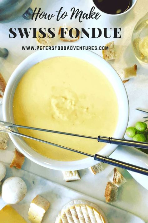 Swiss Cheese Fondue Recipe, Switzerland Cheese, Swiss Cheese Fondue, Cheese Fondue Recipe, Swiss Fondue, Fondue Dinner, Emmental Cheese, Fondue Recipes Cheese, Swiss Recipes