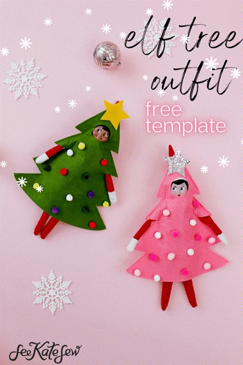 DIY Elf Christmas Tree Outfit Elf Clothing Patterns Free, Elf Clothes Pattern, Elf Craft Ideas, Elf On A Shelf Clothes Diy, Elf On The Shelf Sewing Pattern Free, Elf On The Shelf Clothing Patterns Free, Elf On The Shelf Outfits Diy, Elf On The Shelf Girly Ideas, Elf On The Shelf Clothes Patterns Free