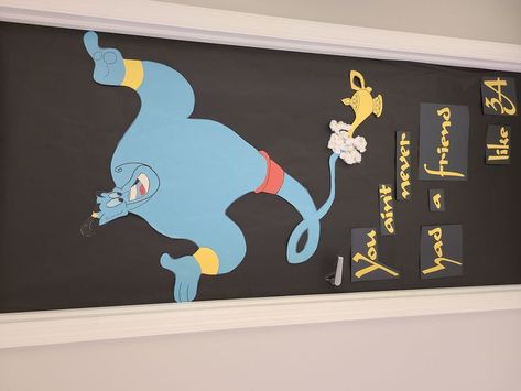 Disney Bulletin Boards, Beginning Of School Year, Classroom Door Ideas, Disney Themed Classroom, Disney Aladdin Genie, Aladdin Genie, Disney Classroom, Teacher Doors, School Doors