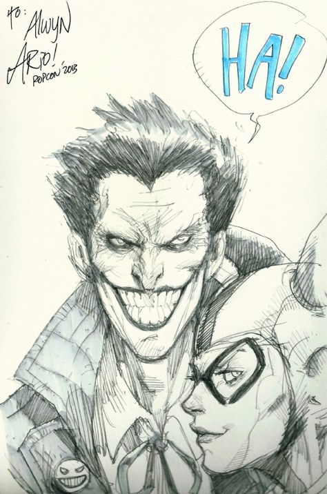 Ario Anindito Super Villain Drawings, Joker Line Art, Sketch Comic Art, Sketch Comic, Joker Drawings, Batman Vs Joker, Joker Comic, Harley And Joker, Joker Artwork