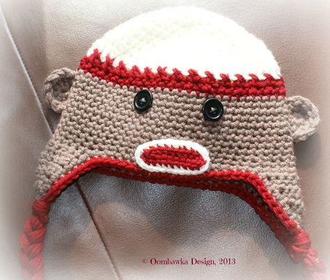 Not ANOTHER Sock Monkey Hat - Toddler Size - Free Crochet Pattern is now available from Oombawka Design. Crocheting Hats, Crochet Sock Monkeys, Monkey Crochet, Crochet Sock, Sock Monkey Hat, Yarn Box, Monkey Hat, Crochet Monkey, Sock Monkeys