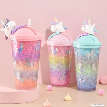 Unicorn Sipper With Straw, Unicorn Things, Unicorn Water Bottle, Unicorn Bottle, Glitter Water Bottles, Trendy Water Bottles, Unicorn And Glitter, Drinks Tumbler, Cute School Supplies