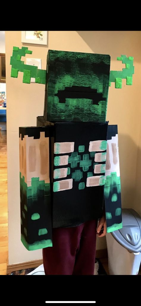 Boys Vampire Costume, Warden Minecraft, Minecraft Warden, Minecraft Halloween Costume, Amazon Boxes, Minecraft Costumes, Diy Minecraft, Diy Halloween Costumes For Kids, Minecraft Birthday Party