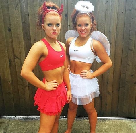 Halloween practice costumes Cheer Practice Outfits, Cheer Costumes, Stitch Costume, Twin Day, Friend Costumes, Cheer Practice, Hot Halloween Outfits, Devil Halloween, Devil Costume