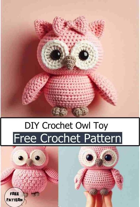 Crochet Owl Amigurumi Crochet Owl Earrings Free Pattern, Amigurumi Owl Pattern, Free Crochet Owl Patterns, Amigurumi Owl Free Pattern, Little Crochet Gifts, Crochet Owl Pattern Free, Owl Amigurumi Free Pattern, Crochet Owl Pattern, Key Ring Ideas