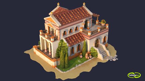 ArtStation - Greek courtyard (64 hours) Greek Style Minecraft House, Minecraft Greece House, Greek Houses Minecraft, Greek Village Minecraft, Minecraft Greek City, Greek Mythology Buildings, Ancient Greek Minecraft, Greek Buildings Minecraft, Ancient Greek Minecraft Builds