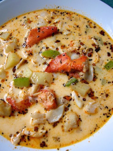 beaucoup seafood chowder | movita beaucoup Fish Soups, Seafood Soups, Fish Chowder, Seafood Chowder, Seafood Soup, Soup And Stew, Soups Stews, Chowder Recipes, Think Food