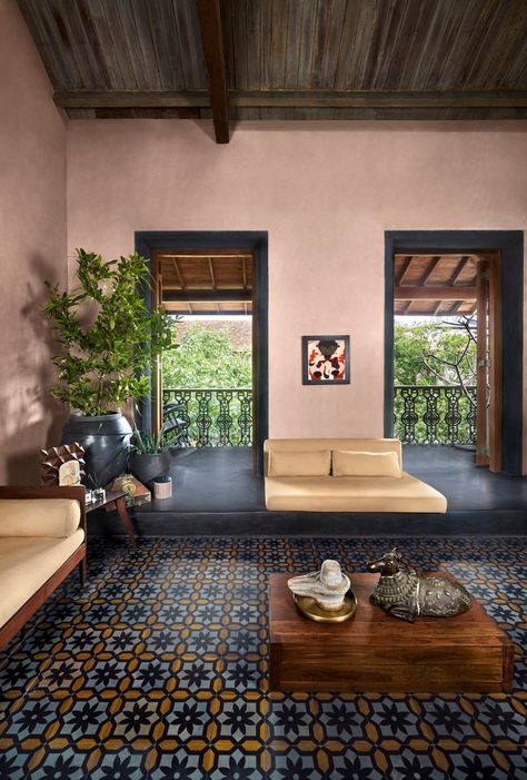 Inside a 100-year-old Colaba building that Divya Thakur calls home | Architectural Digest India Tiles For Living Room Floor Indian, Tiles For Living Room Floor, Filipino Interior Design, Indian Apartment, Tile Floor Living Room, India House, Indian House, 19 August, Indian Interiors