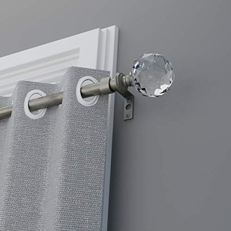 WL.Rocaille Diamond Curtain Rod 3/4 Inch Curtain Rods, Acrylic Finials Single Curtain Rod 48 to 84-Inch Window Curtain Rod (Champagne), https://www.countrycurtains.net/wl-rocaille-diamond-curtain-rod-3-4-inch-curtain-rods-acrylic-finials-single-curtain-rod-48-to-84-inch-window-curtain-rod-champagne/,  , Price: (as of - Details) Three size avaible. 28-48 Inch, 48-84 Inch, 86-120 Inch. 3/4 Inch... Curtain Drawing, Glam House, House Hold Items, Decorative Curtain Rods, Dark Curtains, Window Treatments Curtains, Window Curtain Rods, Quality Curtains, Country Curtains