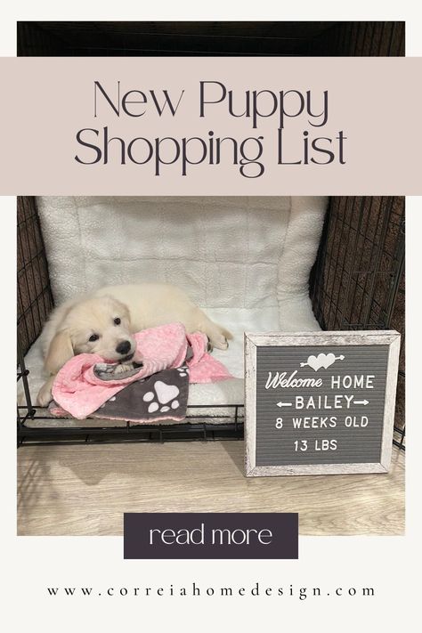 Bringing a new puppy home? Here's a one-stop shop for all of the essentials you need to welcome your new fur baby - a new puppy shopping list New Puppy Set Up Home, New Puppy Checklist Shopping, Bringing Home Puppy, Puppy Essentials, Puppy Items, Puppy List, New Puppy Checklist, Puppy Checklist, Malinois Puppies