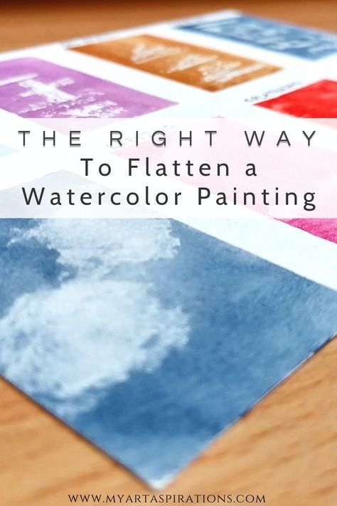 The right way to straighten a watercolor painting step by step. Does if ever bother you when you've created a stunning watercolor painting but the paper is all buckled? Learn several different methods you can use to straighten your paper! #watercolorpainting How To Protect Watercolor Painting, Large Scale Watercolor, Start Watercolor Painting, Learn Watercolor Painting Step By Step, How To Display Watercolor Paintings, Reverse Watercolor Painting, Eclectic Crafts, Beginning Watercolor Tutorials, Watercolor Painting Step By Step