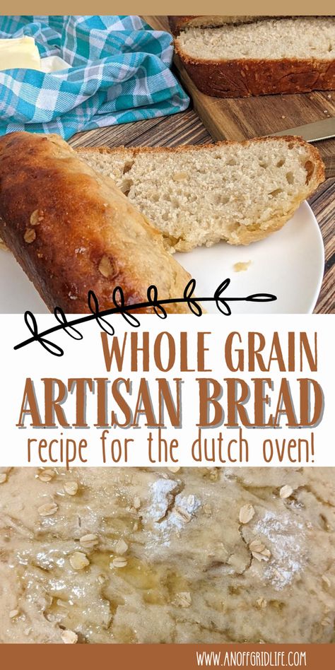 Dutch oven artisan breads recipe. Dutch Oven Whole Grain Bread, Whole Grain Dutch Oven Bread Recipe, Whole Wheat Bread Dutch Oven, Whole Wheat Artisan Bread Dutch Oven, Artisan Whole Wheat Bread Recipes Dutch Oven, Healthy Dutch Oven Bread, Whole Wheat Oatmeal Bread, Dutch Oven Whole Wheat Bread, Dutch Oven Wheat Bread Recipe