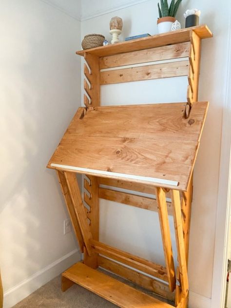 Diy Drafting Table How To Make, Diy Drafting Table Ideas, Drafting Table Diy, Diy Drawing Table, Diy Drafting Table, New Home Aesthetic, Rangement Art, Wall Bookshelf, Drawing Desk