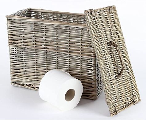 Toilet Roll Basket, Roll Basket, Bathroom Ideas Toilet, Wicker Storage Baskets, Basket Holder, Antique Wicker, Display Basket, Toilet Paper Roll Holder, Paper Stand