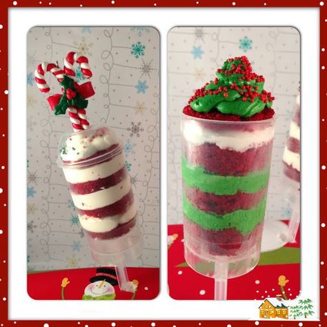 Make me my Cake: Holiday PUSH UP POPS Push Pops Recipes, Push Pop Desserts, Push Cake, Ladies Christmas Party, Push Up Pops, Cake Push Pops, Snowman Treats, Christmas Sweet Treats, Neighbor Christmas Gifts