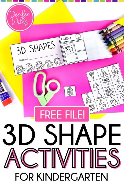 3d Shape Anchor Chart Kindergarten, 2d Shapes Anchor Chart, Math Games Addition, 3d Shapes Kindergarten, Classroom Christmas Gifts, Shape Anchor Chart, Shape Activities Kindergarten, 3d Shapes Activities, 2d Shapes Activities