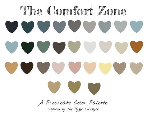 Hygge Color Palette, Nordic Color Palette, Color Palette For Procreate, Cozy Colors Palette, Chicago Art Print, Procreate Palette, Nordic Color, Procreate Color Palette, The Comfort Zone