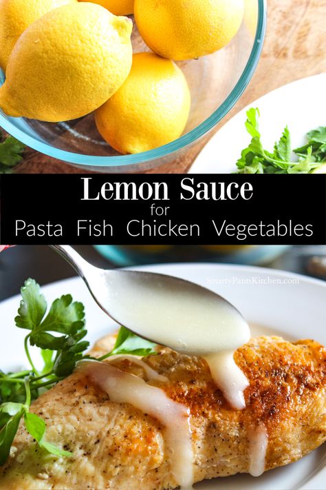 Easy Lemon Sauce, Best Fish Pie Recipe, Lemon Sauce For Fish, Lemon Sauce For Chicken, Pasta And Vegetables, Sauce For Vegetables, Poached Fish, Sauce For Pasta, Lemon Dill Sauce