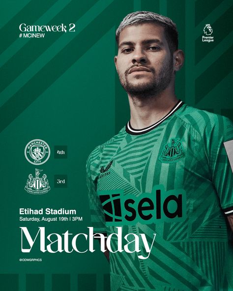 Newcastle United Social Media Rebrand 23/24 on Behance Football Matchday Poster, Matchday Design Football, Matchday Poster, Soccer Post, Minimalist Poster Design, Graphic Design Posters Layout, Sports Design Ideas, Sports Wear Fashion, Desain Buklet